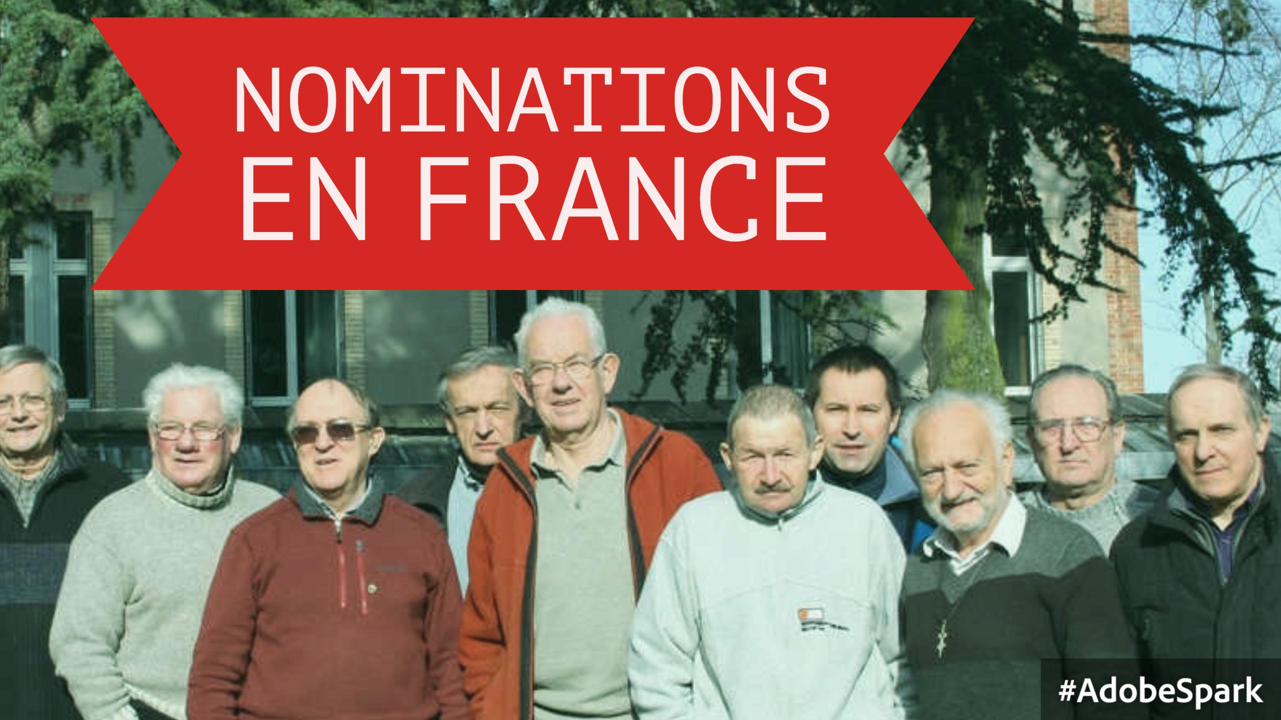 Les nominations en France pour l'année 2016-2017