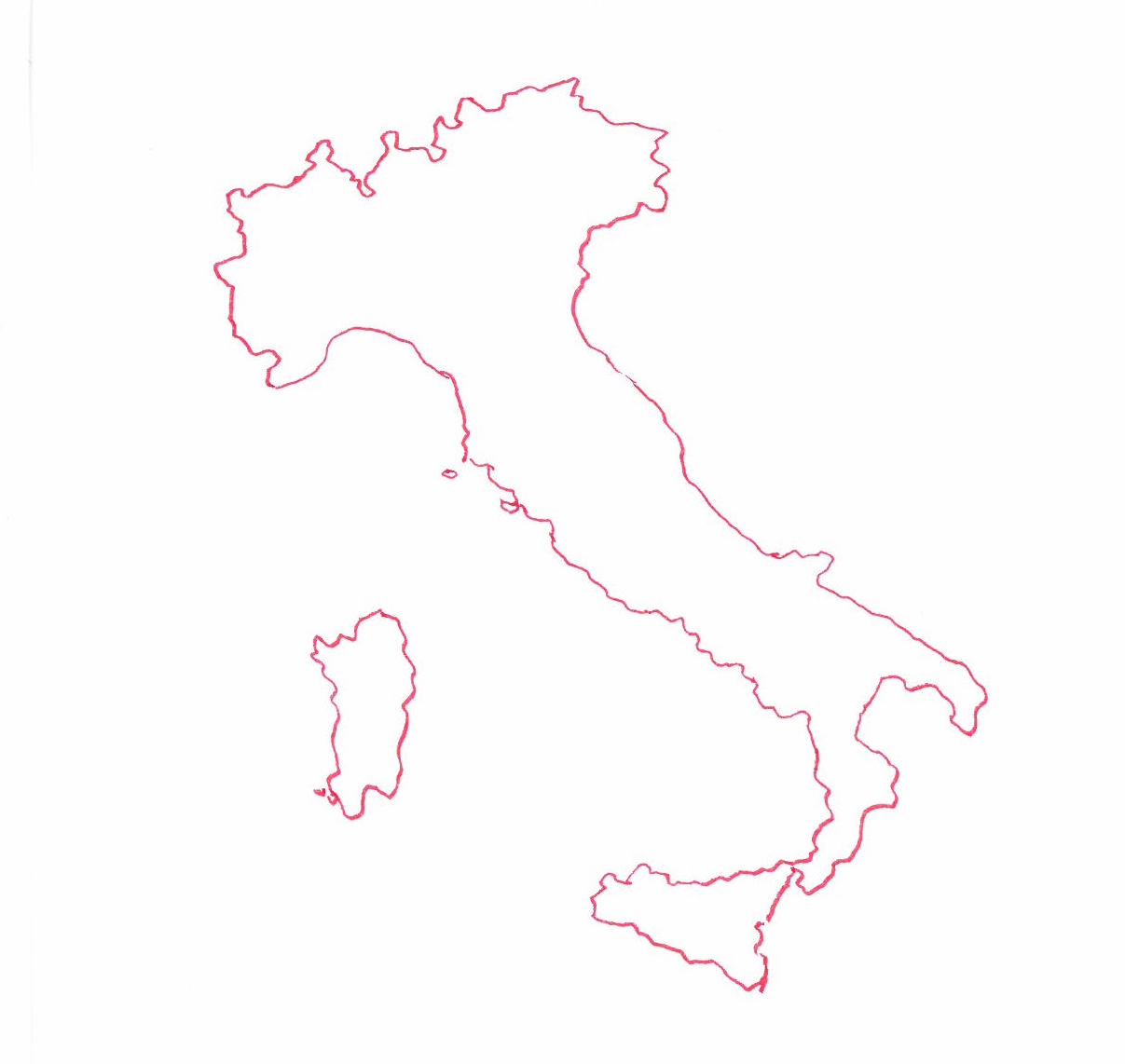 Carte d'Italie © Florence Sanyas