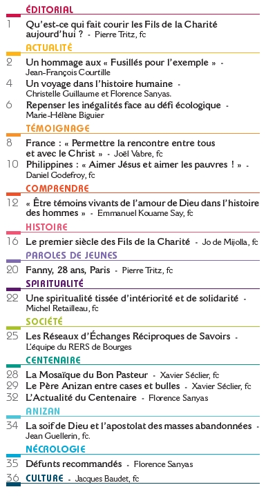 chantiers, la revue des Fils de la Charité, numéro de décembre 2018, Qu'est-ce qui fait courir les Fils