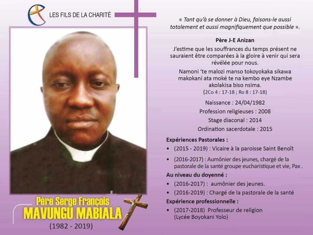 Parcours pastoral de Serge François Mavungu Mabiala fc décédé le 14 février 2019