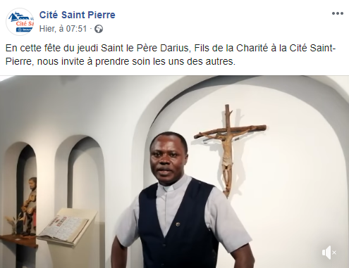 Jeudi Saint 2020 vidéo de Darius Simanzondo fc à Lourdes