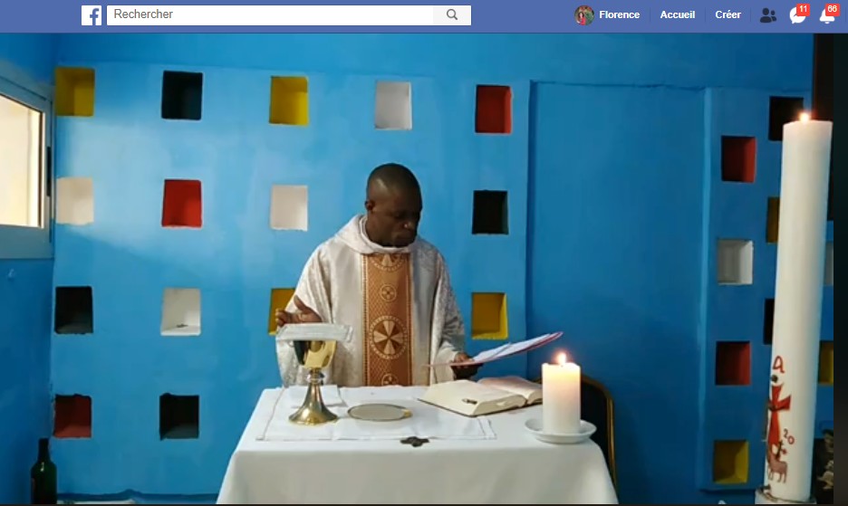 Messe diffusée sur Facebook pendant le confinement à la Paroisse Saint Antoine du Port