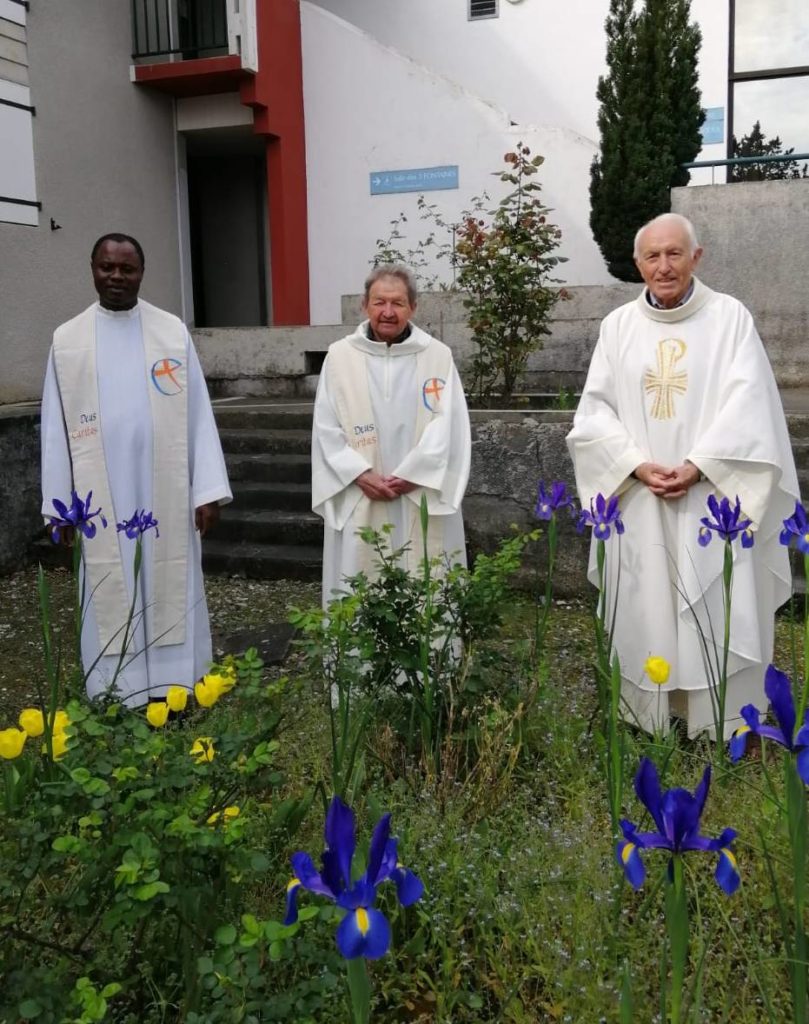 Pâques 2020 à La Cité Saint Pierre de Lourdes, Darius Simandondo, Jean Ménétrier, Roger Mimiague