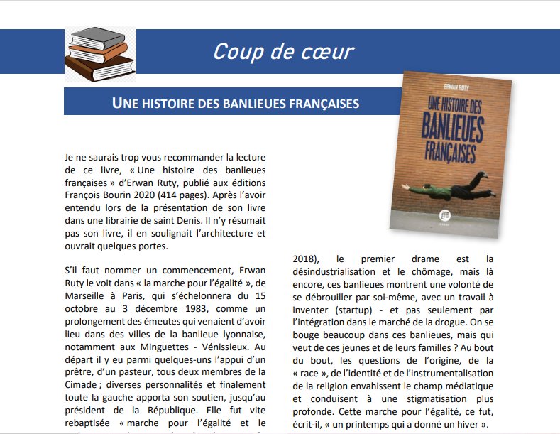 Fils de la Charité - Erwan Ruty, Histoire des banlieues françaises, éditeur François Bourin, 2020