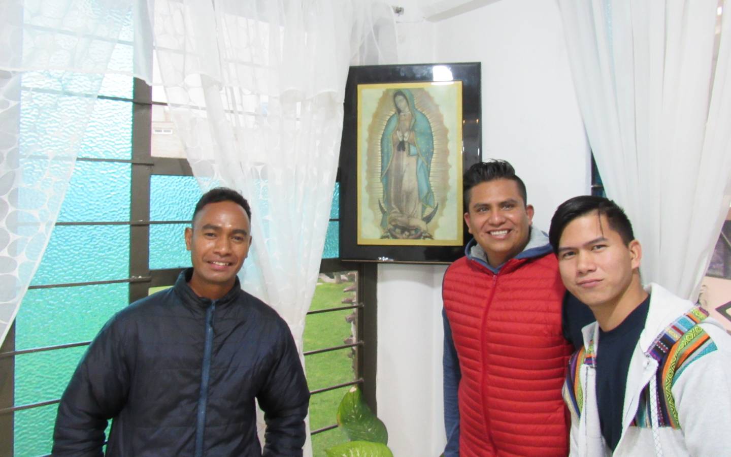 Noviciat 2021 au Mexique : José Luis Nolasco Rojas, Joanico de Carvalho, Osben Pantorilla Santiago Crédit Antonio Cano