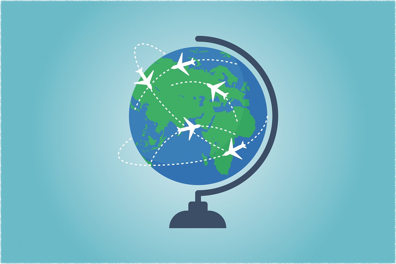 globe et avion de Pixabay