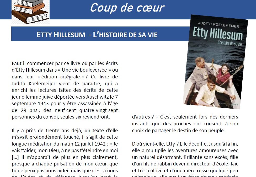 “Etty Hillesum, l’histoire de sa vie” par Judith Koelemeijer
