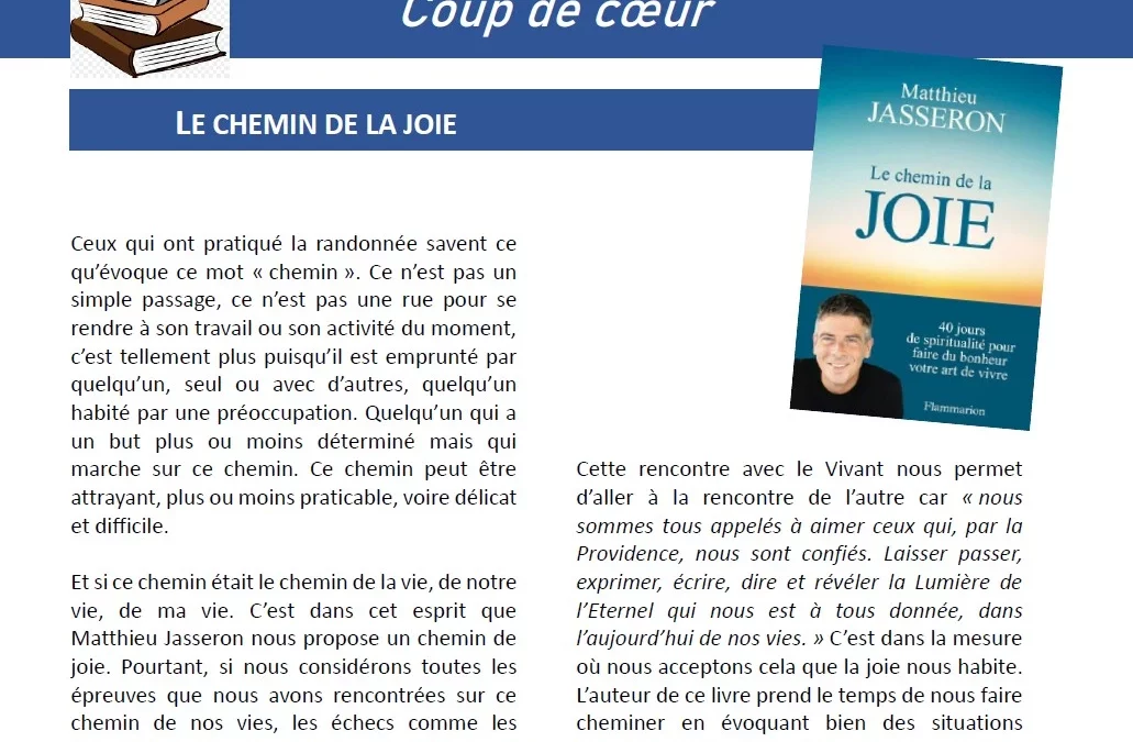 Le chemin de la joie par Matthieu Jasseron