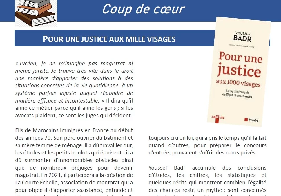Pour une justice aux mille visages par Youssef Badr