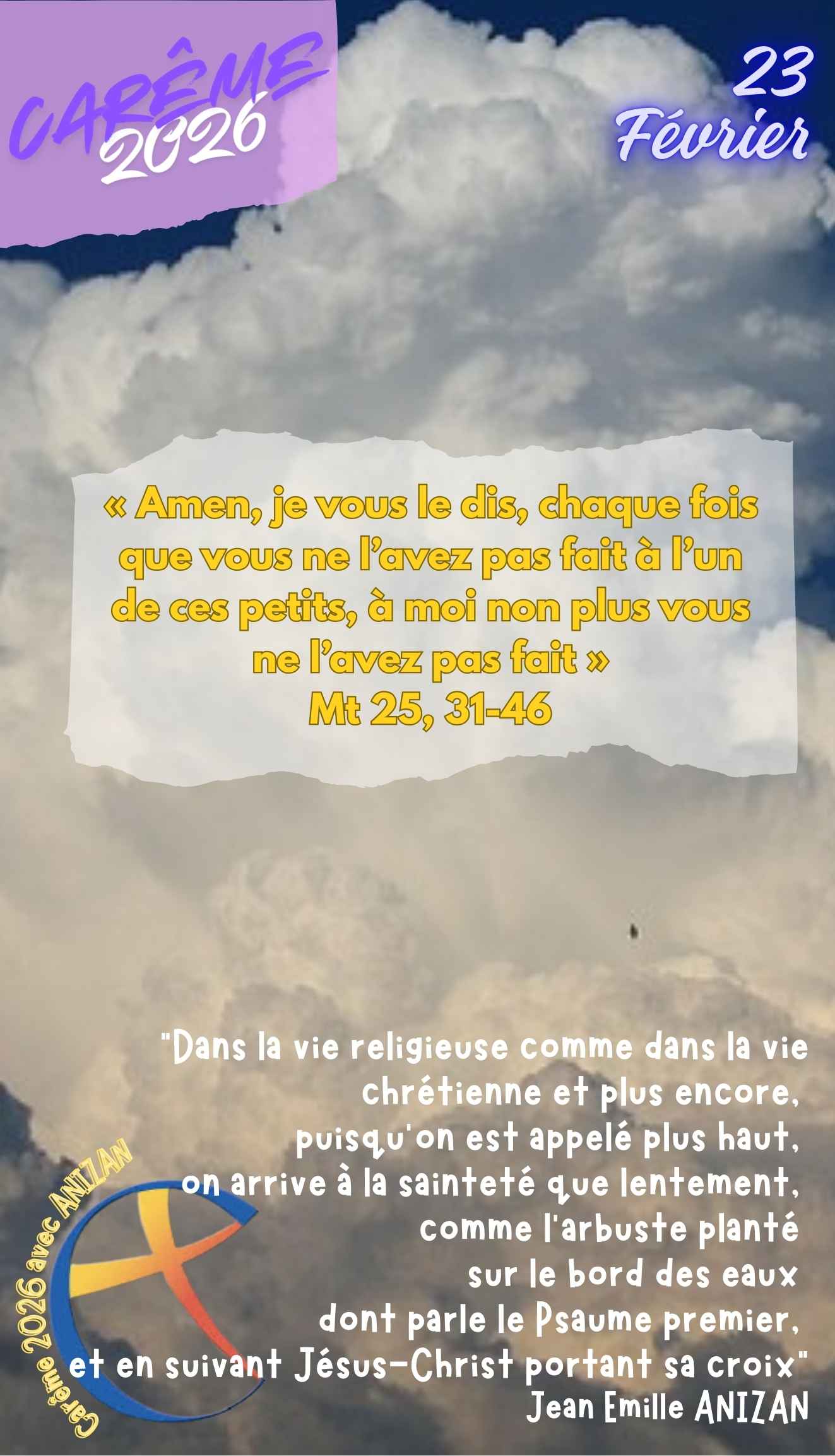 Suivez notre chemin de Carême 2026 avec les Fils de la Charité et la pensée sociale du Père Anizan - Crédit les Fils de la Charité