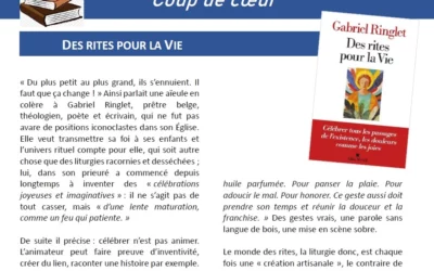 Des rites pour la Vie par Gabriel Ringlet