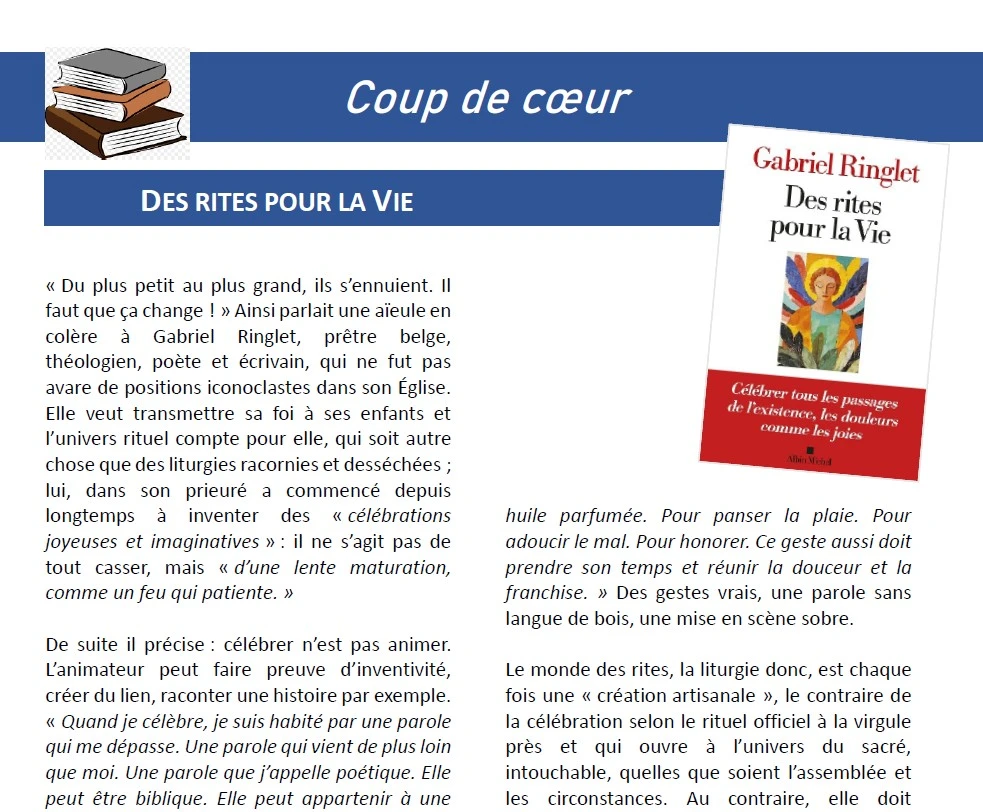 Des Rites Pour La Vie Recension Du Livre De Gabriel Ringlet Fils De Des Rites Pour La Vie Recension Du Livre De Gabriel Ringlet Fils De