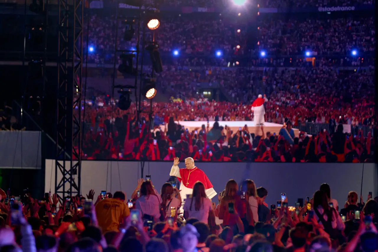 Le Stade de France pendant la veillée des jeunes avec le pape Léon, le 25 septembre 2026