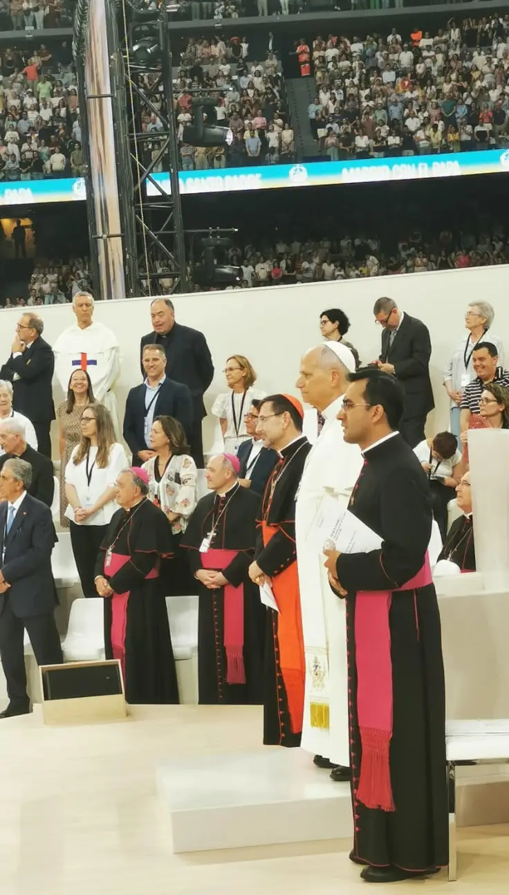 Pape Léon XIV au stade Santiago Bernabéu lors de la visite du Pape Léon XIV en Espagne en juin 2026 - Crédit Dubeveil Yamba fc